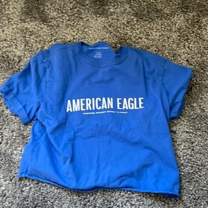 American Eagle bright blue crop top
